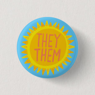 Sie / sie Pronouns Sonnenschein Pride handschrift Button