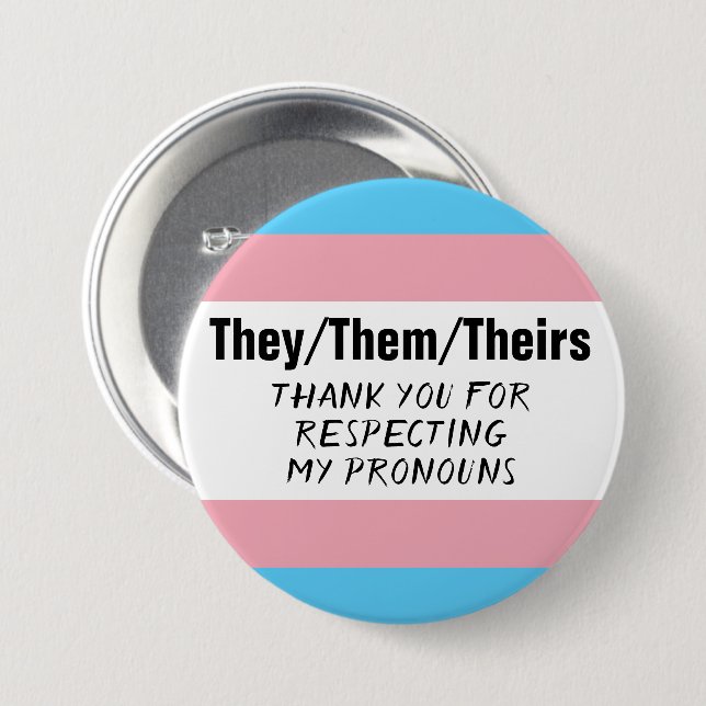 Sie sie Pronouns Trans Button (Vorne & Hinten)