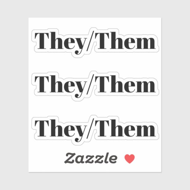 Sie sie schwarze Geschlechterpronomen lgbtq Aufkleber (Blatt)