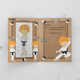 Sie sind A-Maze-Ginger Boys Karate Birthday Karte
