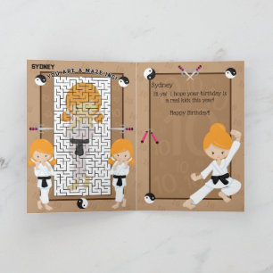 Sie sind A-Maze-ing Ginger Girls Karate Birthday Karte