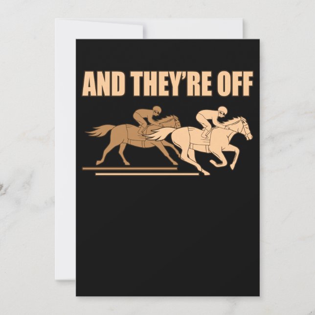 Sie sind abseits des Rennens von Barrel Racer Pfer Einladung (Vorderseite)