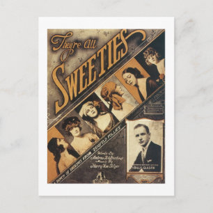 Sie sind alle Sweeties Vintag Songbook Cover Postkarte