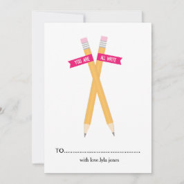 Sie sind alle Write Valentine Day Card Feiertagskarte