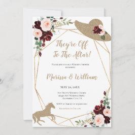 Sie sind auf dem Weg zum Altar-Rennen-Polterabend Einladung