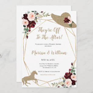 Sie sind auf dem Weg zum Altar-Rennen-Polterabend Einladung