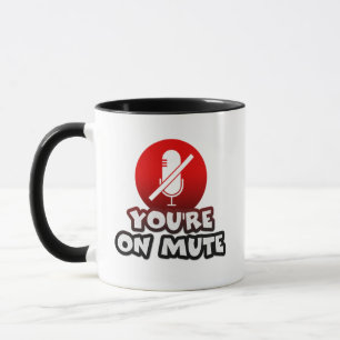 Sie sind auf stummen Funny Black & Red Typografy Z Tasse