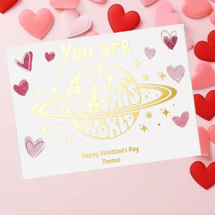 Sie sind aus dieser Welt Valentinstag Gold Folien Feiertagspostkarte