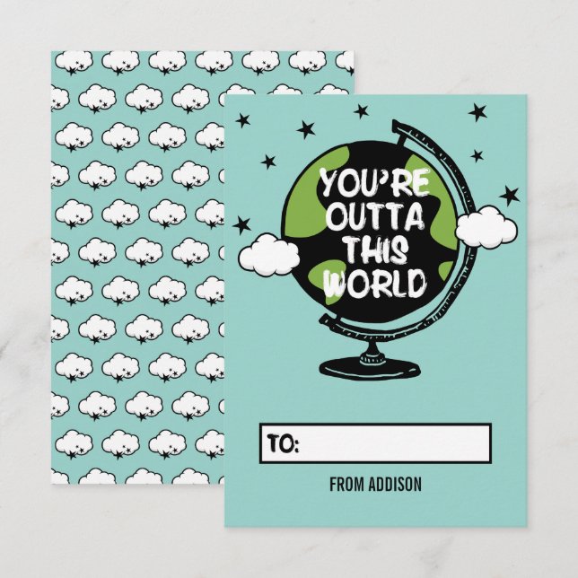 Sie sind außerhalb dieser Welt Klassenzimmer Valen Einladung (Vorne/Hinten)