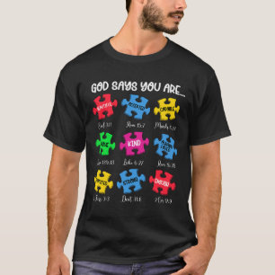 Sie sind Autismus Bewusstsein Puzzle Bible Verses  T-Shirt