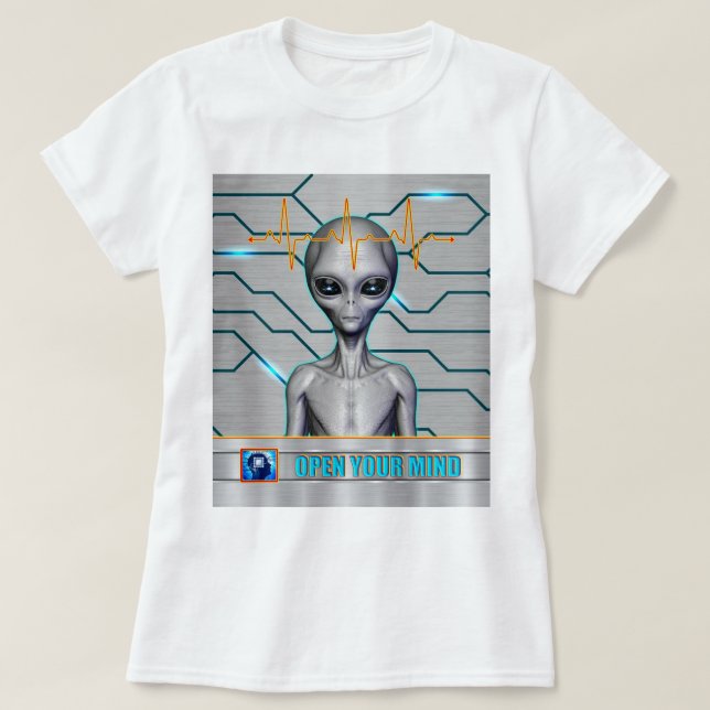 SIE SIND BEREITS HIER - ÖFFNEN SIE IHRE MIND-Desig T-Shirt (Design vorne)