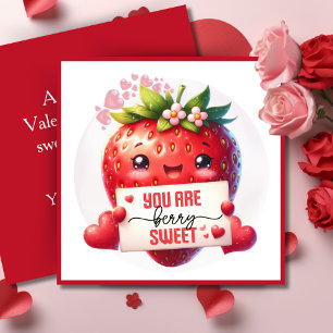 Sie sind Berry Sweet Valentine's Day Pun Custom Feiertagskarte