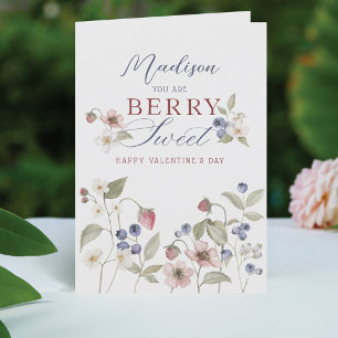 Sie sind Berry Sweet Watercolor Berries Valentine Feiertagskarte