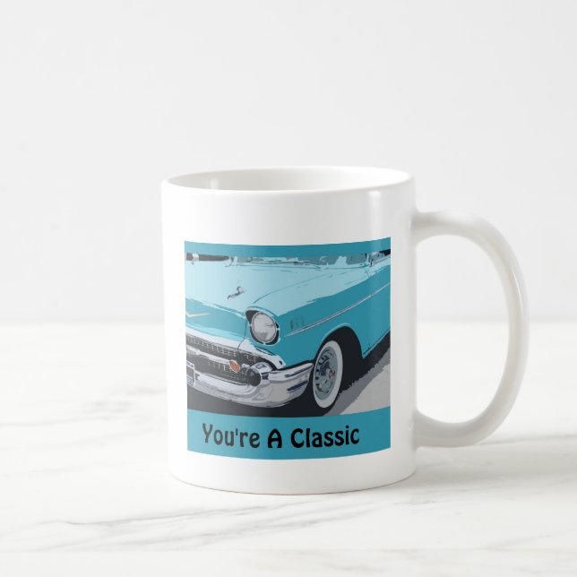 Sie sind, Blau Chevy des Klassiker-1955 ein Tasse (Rechts)