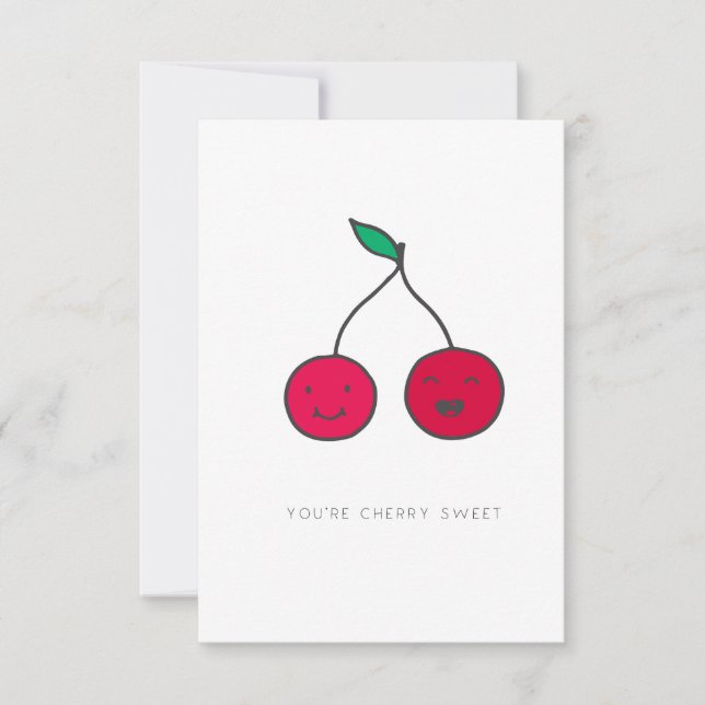 Sie sind Cherry Sweet Valentine Card Dankeskarte (Vorderseite)