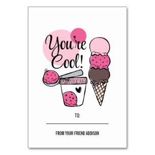 Sie sind Coole Kinder-Klasse Valentine Card Tischnummer