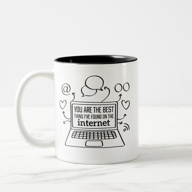 Sie sind das Beste, was ich im Internet gefunden h Zweifarbige Tasse (Links)