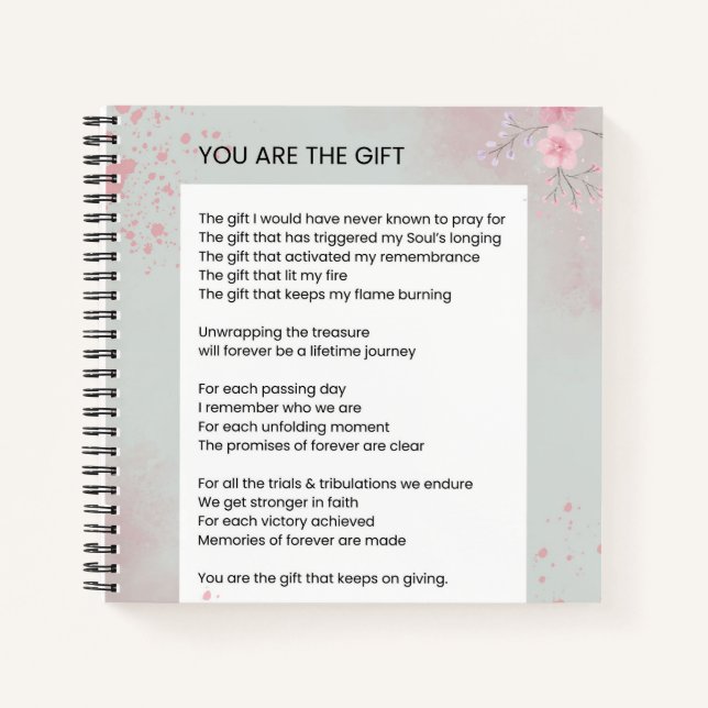 Sie sind das Geschenk - Selbst-Liebe Inspiration G Notizbuch (Vorderseite)