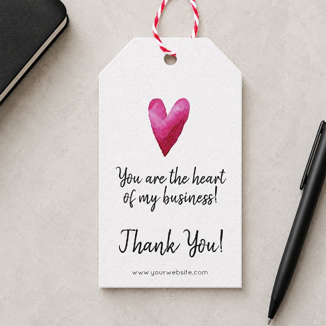 Sie sind das Herz meines Geschäfts Geschenkanhänger (You are the Heart of my Business Gift Tags)