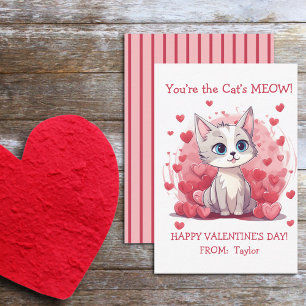Sie sind das "Meow Small Kid's Class Valentine" de Mitteilungskarte