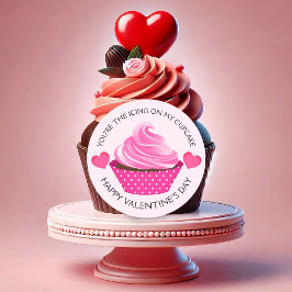 Sie sind der glückliche Valentinstag Cupcake Runder Aufkleber