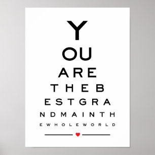 Sie sind die beste Großmutter im Weltaugendiagramm Poster