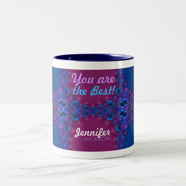 Sie sind die beste w/custom-Text-Tasse Zweifarbige Tasse (Mittel)