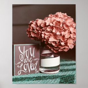 Sie sind die Lieblingsrosa-Blume-Liebe Poster