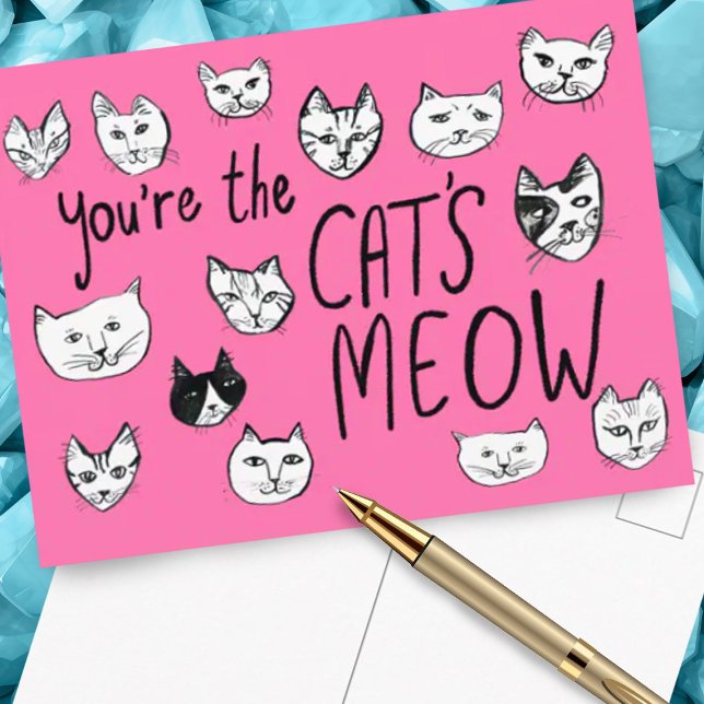 SIE SIND DIE Niedlichen Kätzchen, DIE DIE KATZE HA Postkarte (Cute cats postcard, perfect for valentines day, friendship, birthday. "You're the cat's meow")