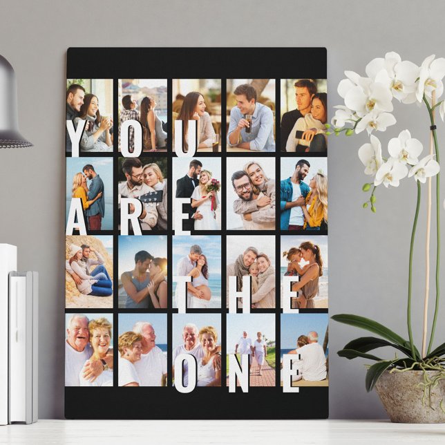 Sie sind die One Romantic 20 Foto Collage Black Leinwanddruck (Von Creator hochgeladen)