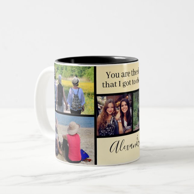 Sie sind die Schwester, die ich Got habe | 5 FOTO Zweifarbige Tasse (Vorderseite Links)