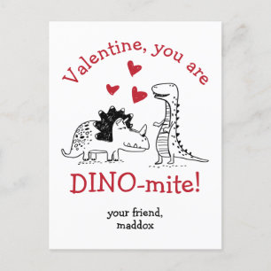 Sie sind Dino-mite Dinosaur Valentine Postcard Postkarte