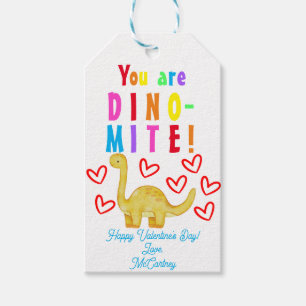 Sie sind DINO-mite Kids Valentine's Geschenkmarke Geschenkanhänger