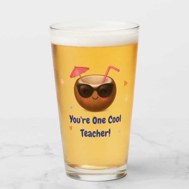 Sie sind ein Cooler Lehrer - Funny Coconut Glass C Glas (Vorne (Gefüllt))