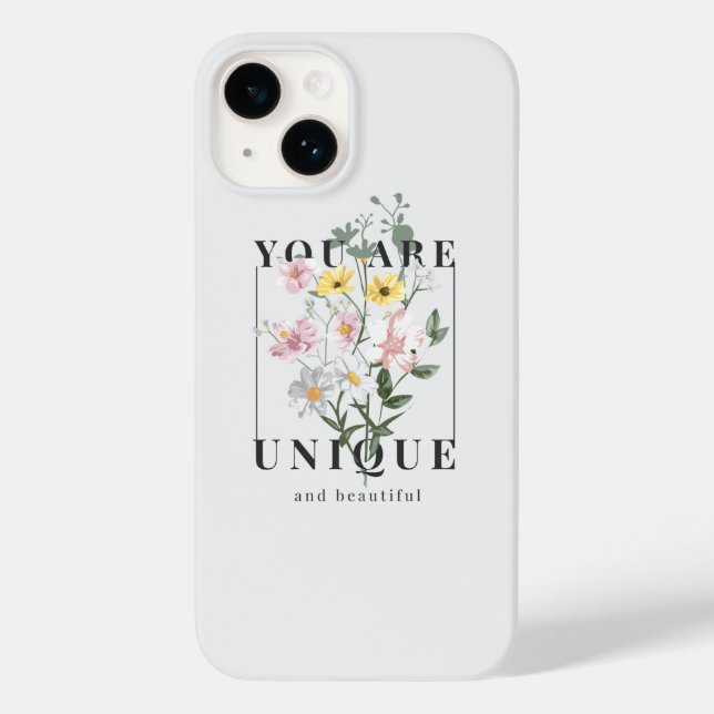 Sie sind ein einzigartiger floraler Slogan Case-Mate iPhone Hülle (Rückseite)