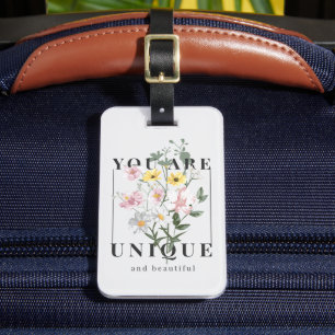 Sie sind ein einzigartiger floraler Slogan Gepäckanhänger