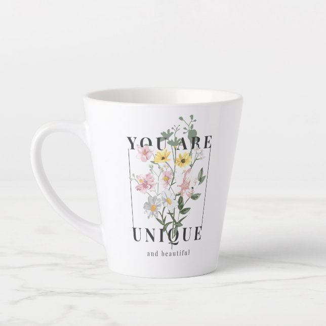 Sie sind ein einzigartiger floraler Slogan Milchtasse (Links)