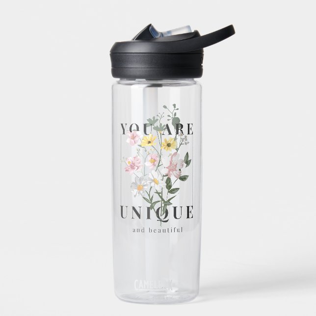 Sie sind ein einzigartiger floraler Slogan Trinkflasche (Links)