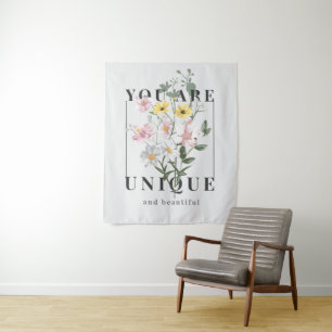 Sie sind ein einzigartiger floraler Slogan Wandteppich