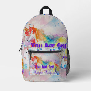 Sie sind ein einzigartiges Einhorn! Postkartenweib Bedruckter Rucksack