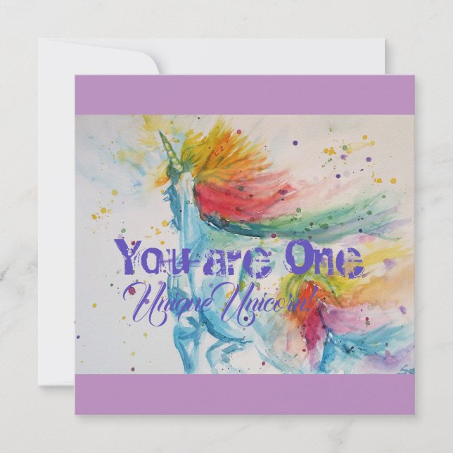 Sie sind ein einzigartiges Einhorn! Rainbow Waterc (Vorderseite)