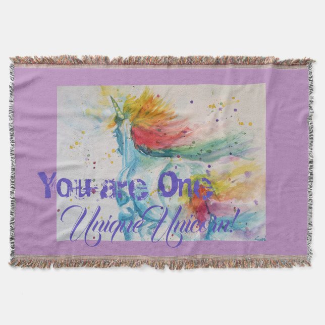 Sie sind ein einzigartiges Einhorn! Rainbow Waterc Decke (Vorderseite)