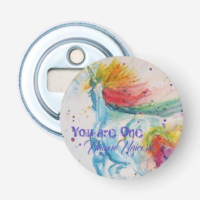 Sie sind ein einzigartiges Einhorn! Rainbow Waterc Flaschenöffner (Vorderseite)