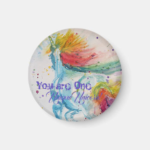 Sie sind ein einzigartiges Einhorn! Rainbow Waterc Magnet