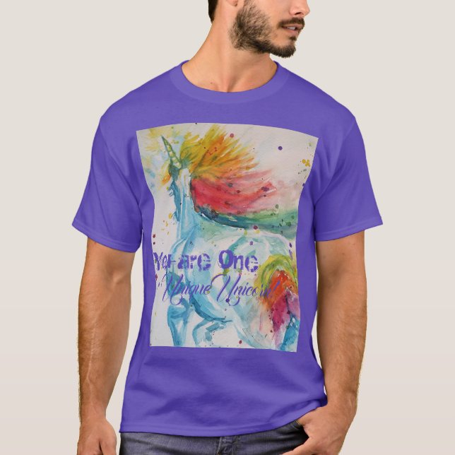Sie sind ein einzigartiges Einhorn! Rainbow Waterc T-Shirt (Vorderseite)