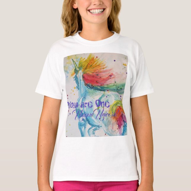 Sie sind ein einzigartiges Einhorn! Rainbow Waterc T-Shirt (Vorderseite)