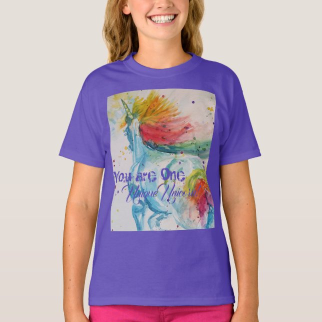 Sie sind ein einzigartiges Einhorn! Rainbow Waterc T-Shirt (Vorderseite)