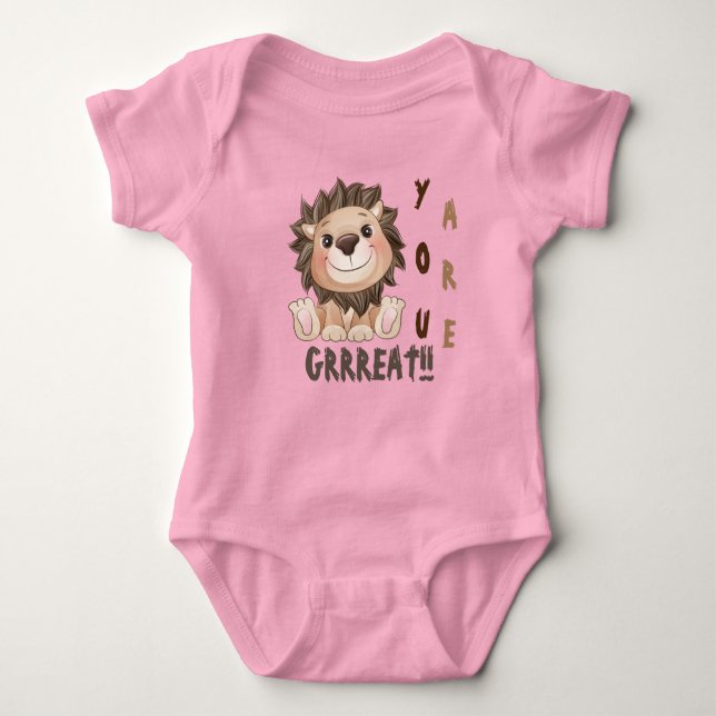 Sie sind ein großer Niedlicher Lion Baby Bodysuit Baby Strampler (Vorderseite)