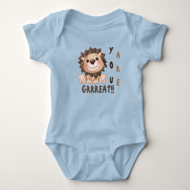 Sie sind ein großer Niedlicher Lion Baby Bodysuit Strampler (Vorderseite)