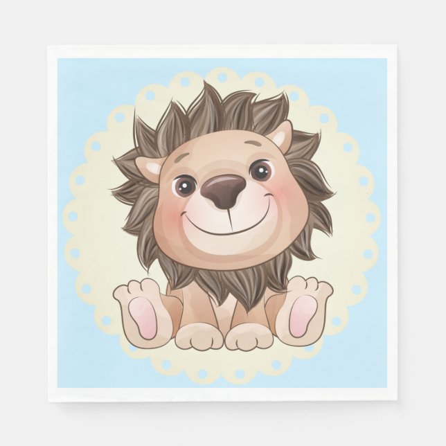 Sie sind ein großer Niedlicher Lion Baby Boy Serviette (Vorderseite)